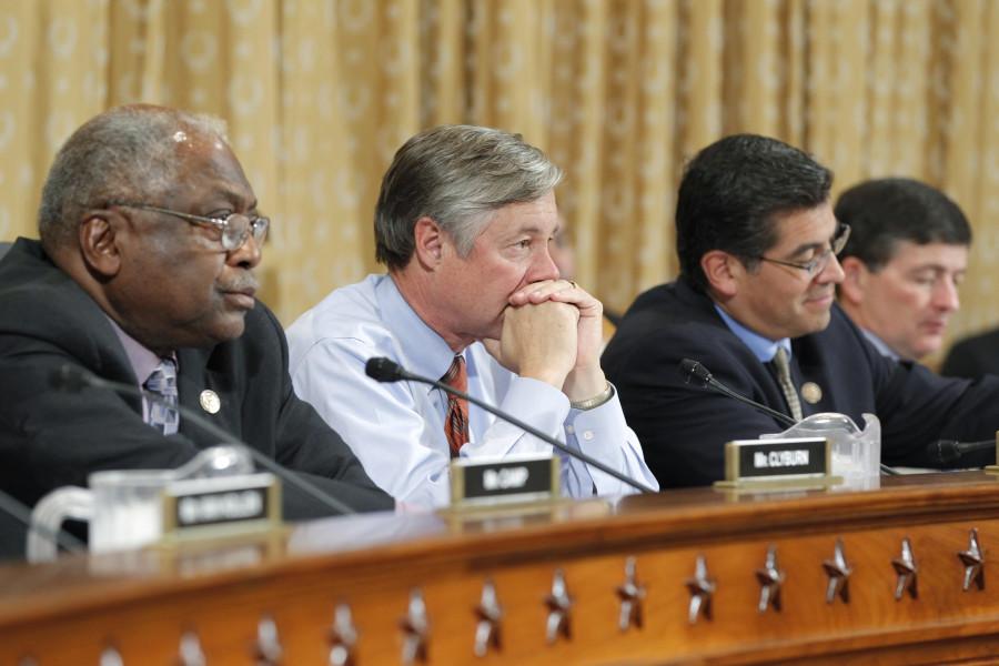 From left, Rep. James Clyburn, D-S.C., Rep. Fred Upton, R-Mich., Rep. Xavier Becerra, D-Calif., and Rep. Jeb Hensarling, R-Texas, of the Congress-appointed Super Committee attend the panels last public hearing on Capitol Hill in Washington, Tuesday, Nov. 1, 2011. Photo by J. Scott Applewhite/Associated Press.