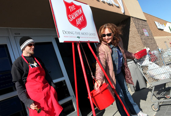 Its that time of year again! Salvation Army bell ringers are back at stores collecting money, only this time, they do accept credit cards. AP Photo/The Daily News John Althouse