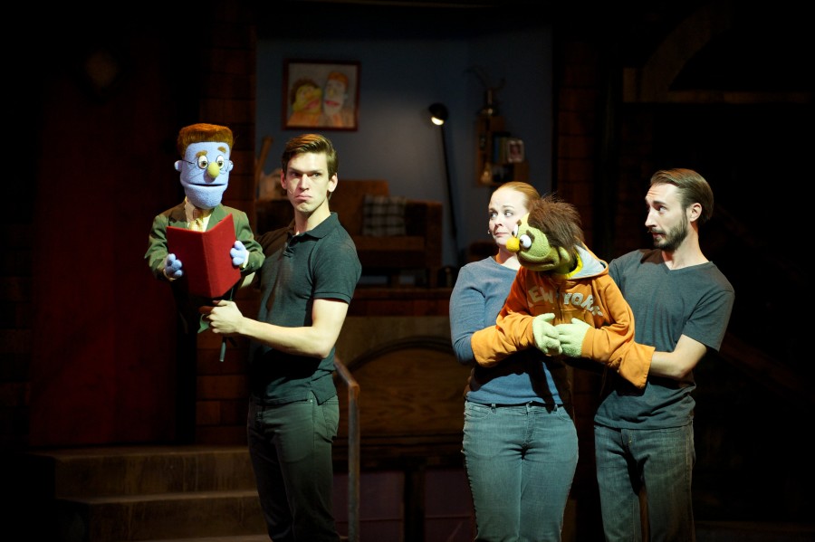 Roommates Rod and Nicky are just two of the puppet characters in Avenue Q, the latest musical to hit the Skylight Music Theatre. Photo courtesy of Mark Frohna.