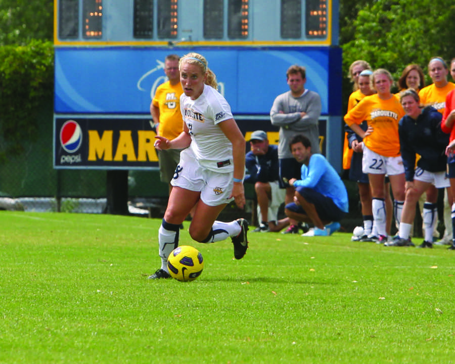 Junior defender Katie Hishmeh isnt worried about playing an opponent the team hasnt seen yet this year. Photo courtesy of Marquette Athletics.