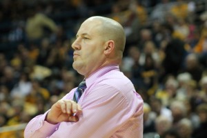 Marquette men's basketball coach Buzz Williams during Marquette's game versus No. 4/5 Villanova Saturday, Jan. 25, 2014.