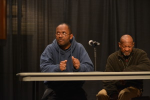 Marcus Roberson (left) and James Parker. Photo by Rebecca Rebholz / rebecca.rebholz@marquette.edu