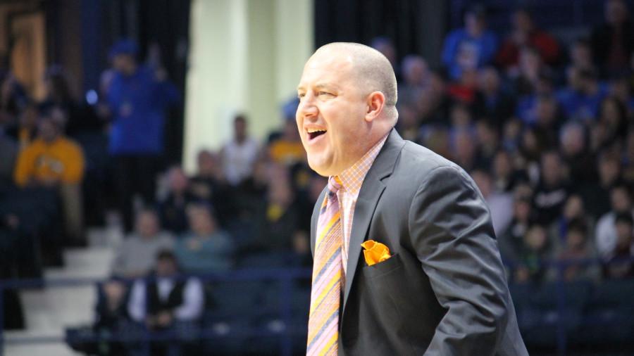 Buzz Williams during Marquettes game at DePaul on 2/22/14. (Photo by Francesca Reed / francesca.reed@marquette.edu)