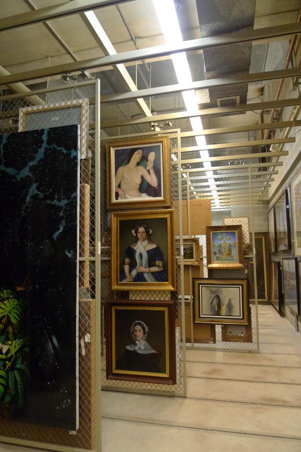 The framed art vault is one of three vaults holding the 5,000 pieces of artwork in the Haggerty Museums permanent collection. 