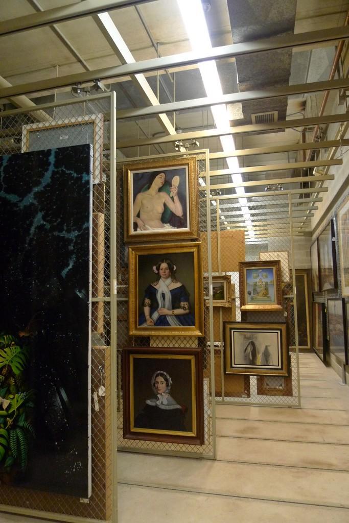 The framed art vault is one of three vaults holding the 5,000 pieces of artwork in the Haggerty Museum's permanent collection. 