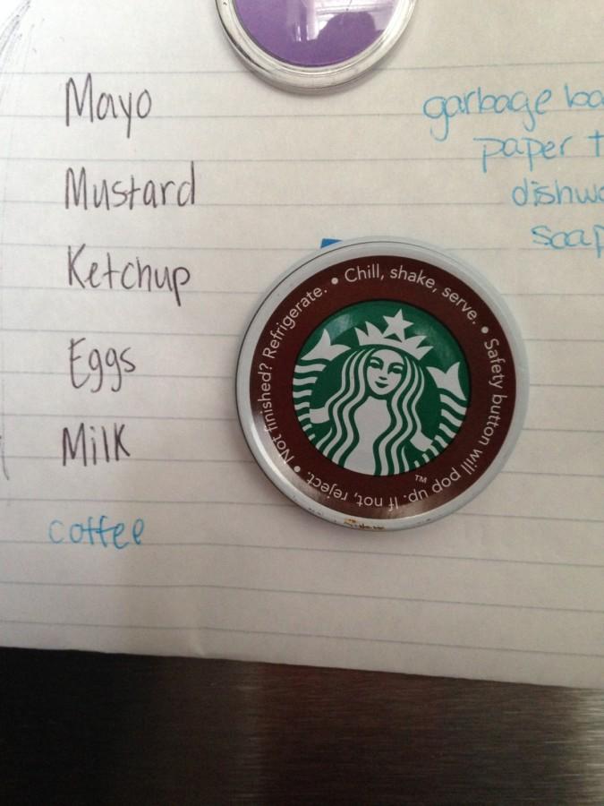 To-do lists can be a little less stressful with homemade Starbucks magnets. Photo by Hannah Byron/ hannah.byron@marquette.edu