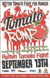 The 8th Annual Tomato Romp features a number of events, including the Rotten Tomato Fight. Photo via theeastside.org.