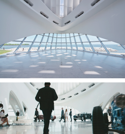 The production crew of Transformers: Dark of the Moon (2011) used the Milwaukee Art Museums Quadracci Pavilion as the headquarters of the films billionaire antagonist (Patrick Dempsey).