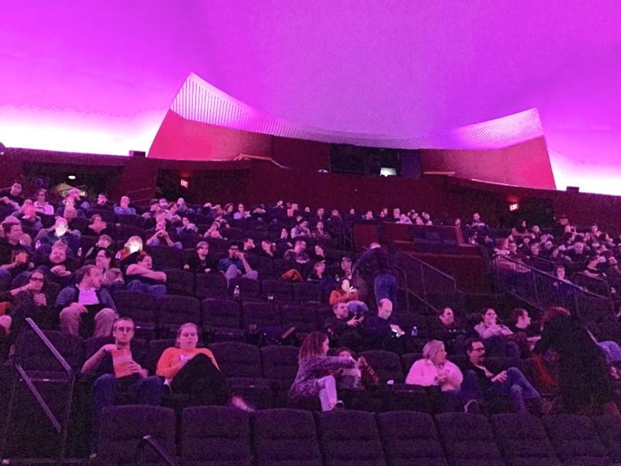 The audience awaits the showing of 2001: A Space Odyssey in MPMs Dome Theater.