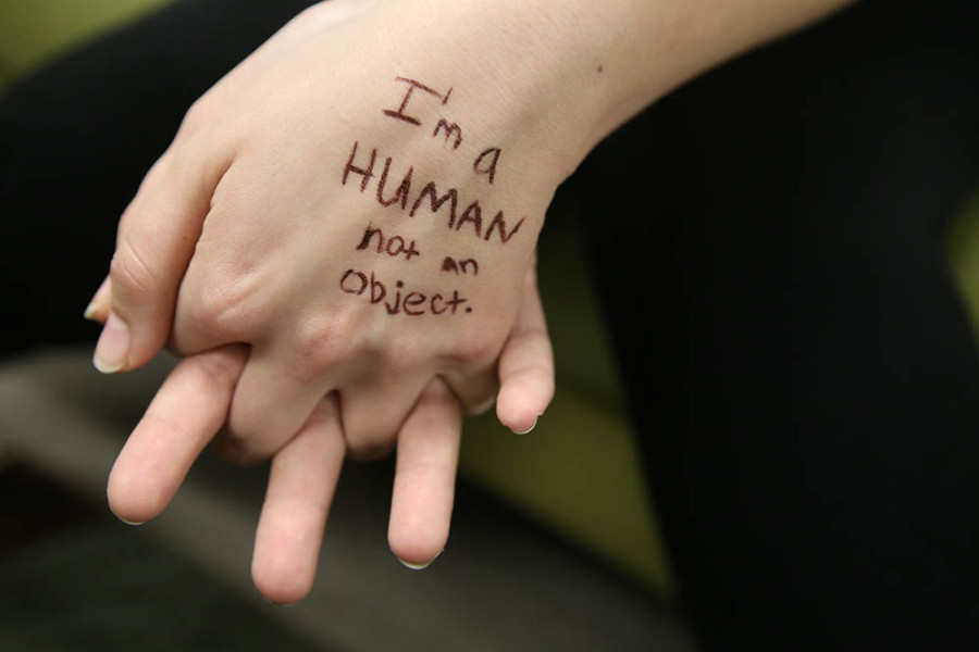 A junior sexual assault victim was asked to offer one message she wanted to portray after her experience. Photo by Rebecca Rebholz / rebecca.rebholz@marquette.edu.