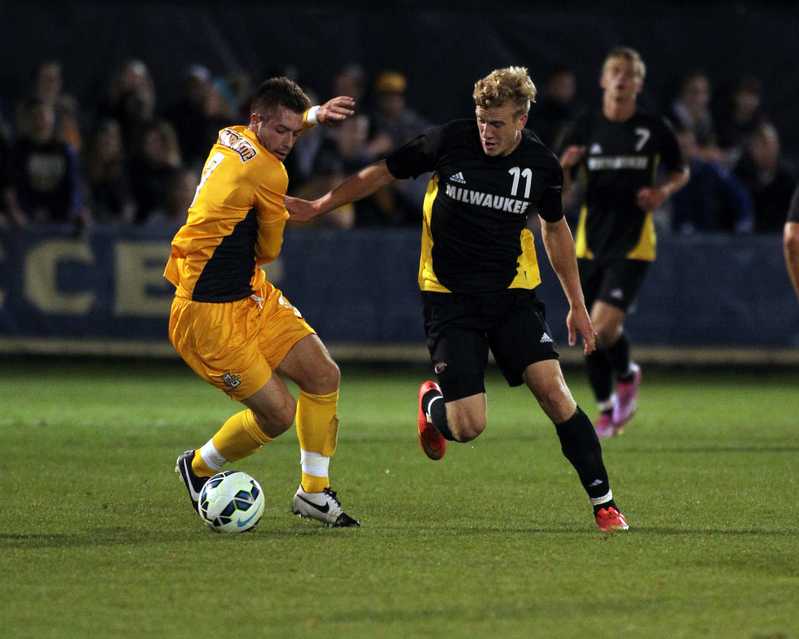 David Selvaggi tries to sneak through the backline in last years Milwaukee Cup. (Photo Courtesy of Marquette Athletics)