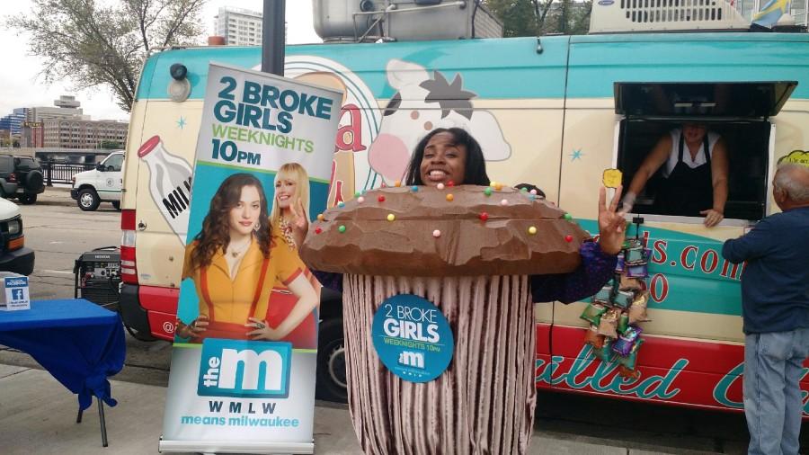 Students dress as dancing desserts downtown