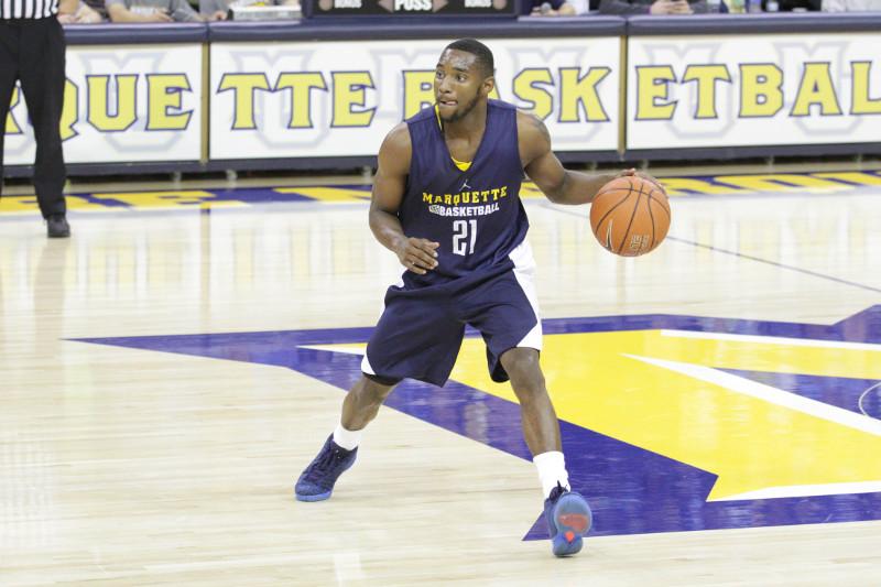 Traci Carter could start at point guard for Marquette as a freshman.  (Photo by Doug Peters/douglas.peters@mu.edu)