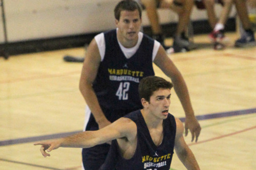 The three walk-ons give the Golden Eagles flexibility in practice (Photo courtesy of Maggie Bean/Marquette Images).