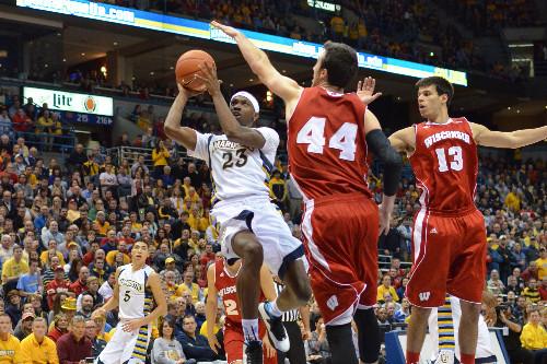 The matchup between MU and UW is always a highlight. This years battle between Henry Ellenson and Nigel Hayes heightens the intrigue (Photo by Matt Serafin/matthew.serafin@mu.edu).