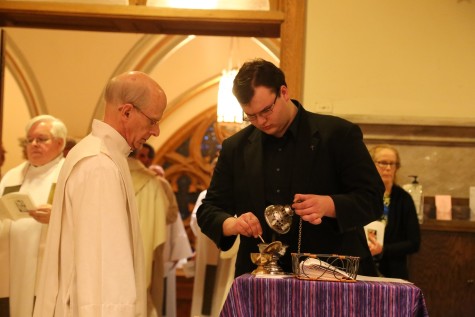 Jesuits from Marquette and - attended the memorial Mass. Photo by Yue Yin/ yue.yin@marquette.edu