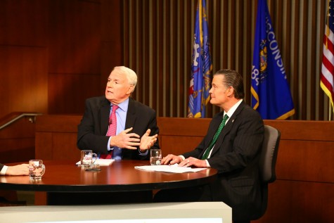 Milwaukee May Tom Barret (left) and Mayoral Candidate - (right.) Photo by Yue Yin /yue.yin@mu.edu