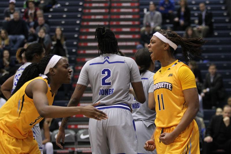 Marquette Womens Basketball vs. Seton Hall in the 2016 BIG EAST tournament in Chicago, Illinois.