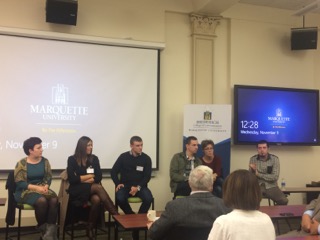 Serbian journalists shared their experiences with Marquette students and faculty during a panel November 9.