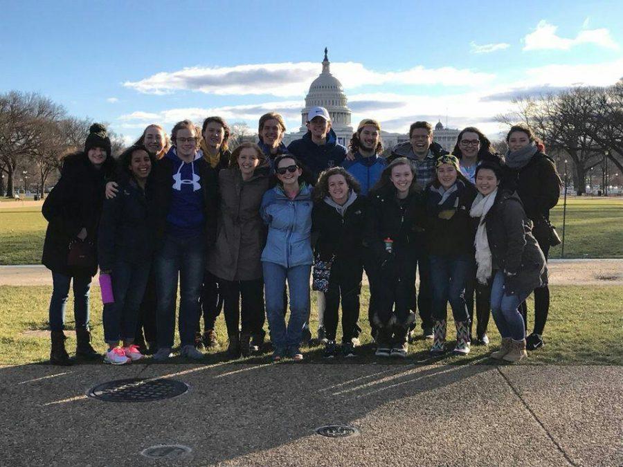 Pro-life students support March for Life on campus, in Washington DC