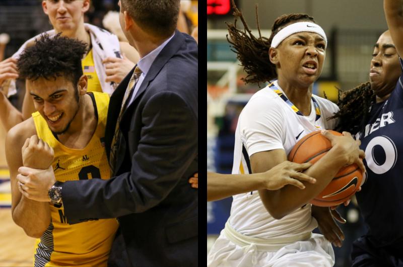 Markus Howard (left) was vital for the mens basketball team in the second half against No. 7 Creighton, while Allazia Blockton (right) scored 24 in womens basketballs upset of No. 19 DePaul.