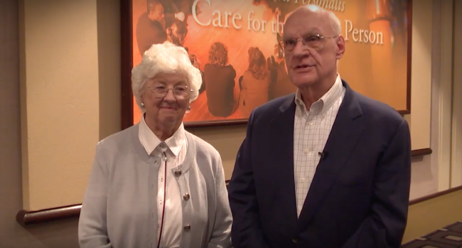 Pat (left) and Peter (right) Frechette donated the money responsible for the OBrien Fellowship in Public Service Journalism. Photo via Marquette youtube page