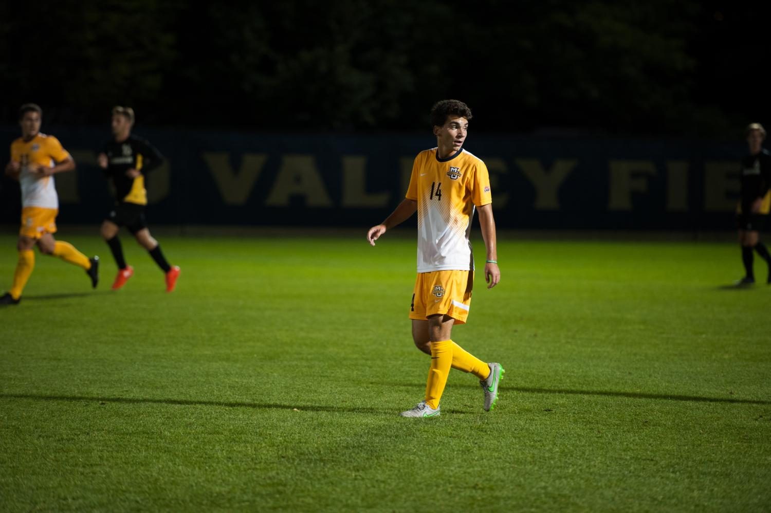 Midfielder Luka Prpa hit the crossbar tonight against Saint Louis. The Golden Eagles will face 11th ranked Virginia on Monday.