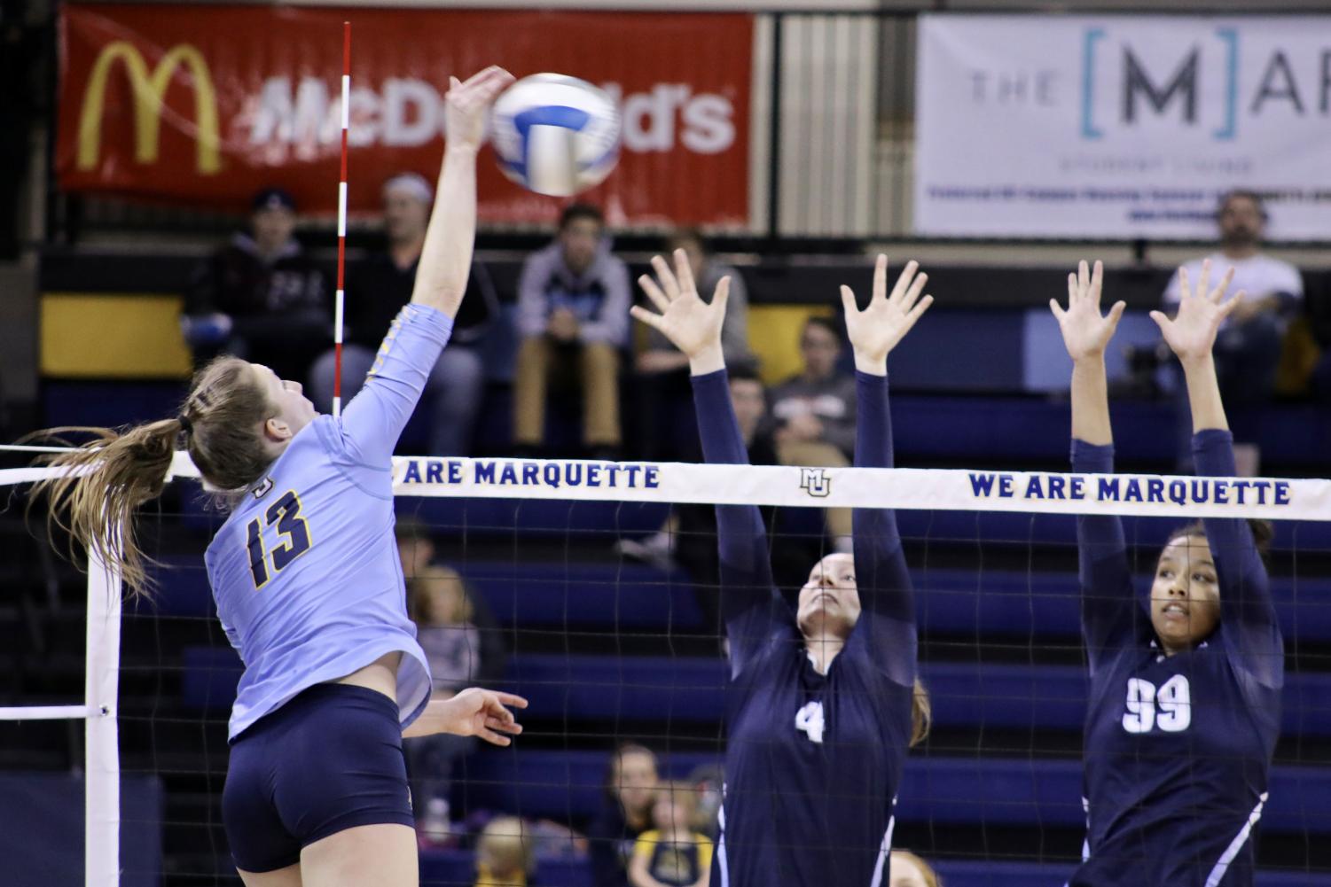Junior Anna Haak put up 25 kills and 23 digs against Villanova last weekend. She followed it up with 20 kills and 20 digs against Butler in the BIG EAST semifinals.