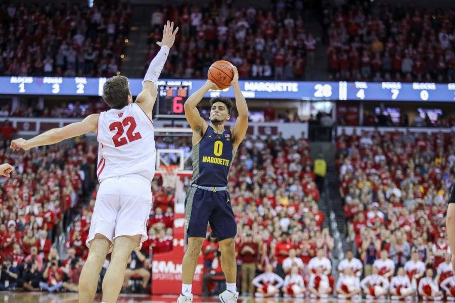 Markus Howard had 23 points, including 16 first-half points. (Photo courtesy of Marquette Athletics.)