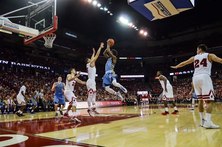 Marquettes Duane Wilson goes up for a layup against Wisconsin in 2015. The Golden Eagles beat the Badgers 57-55.
