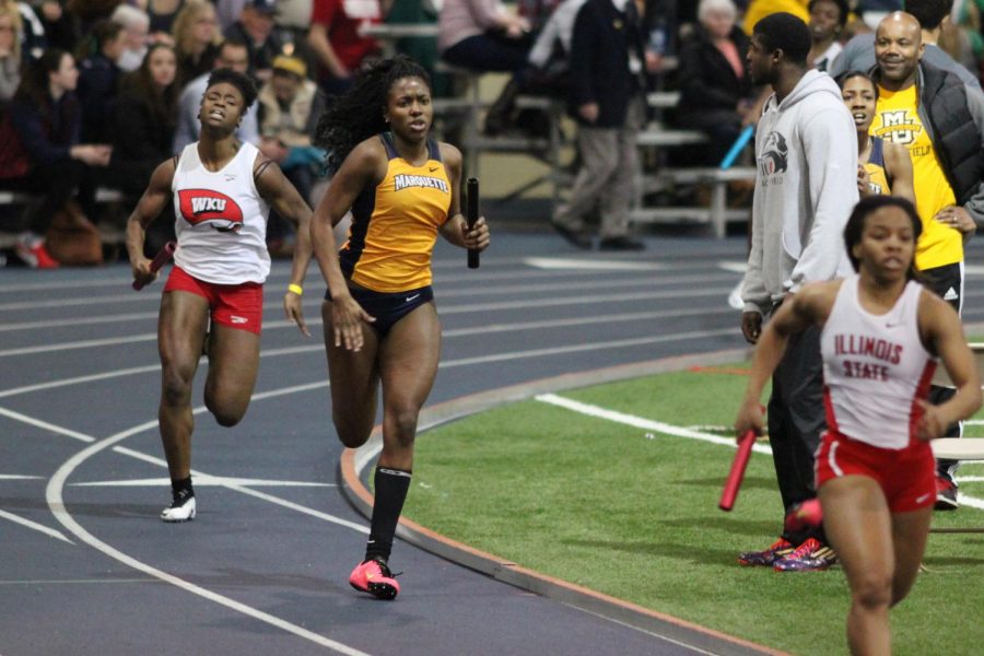 Terica Harris is part of a returning core of seniors that hope to bring another BIG EAST title to womens indoor track and field. (Photo by Maggie Bean, courtesy of Marquette Athletics.)