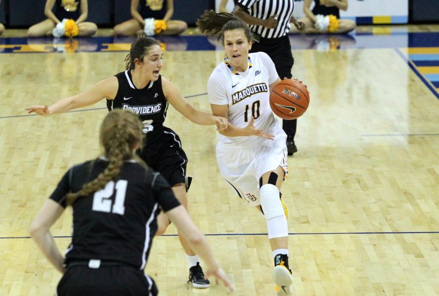 Womens basketball junior Sandra Dahling, who is from Stockholm, Sweden, spends Christmases in America. (Photo by Maggie Bean and courtesy of Marquette Athletics.)