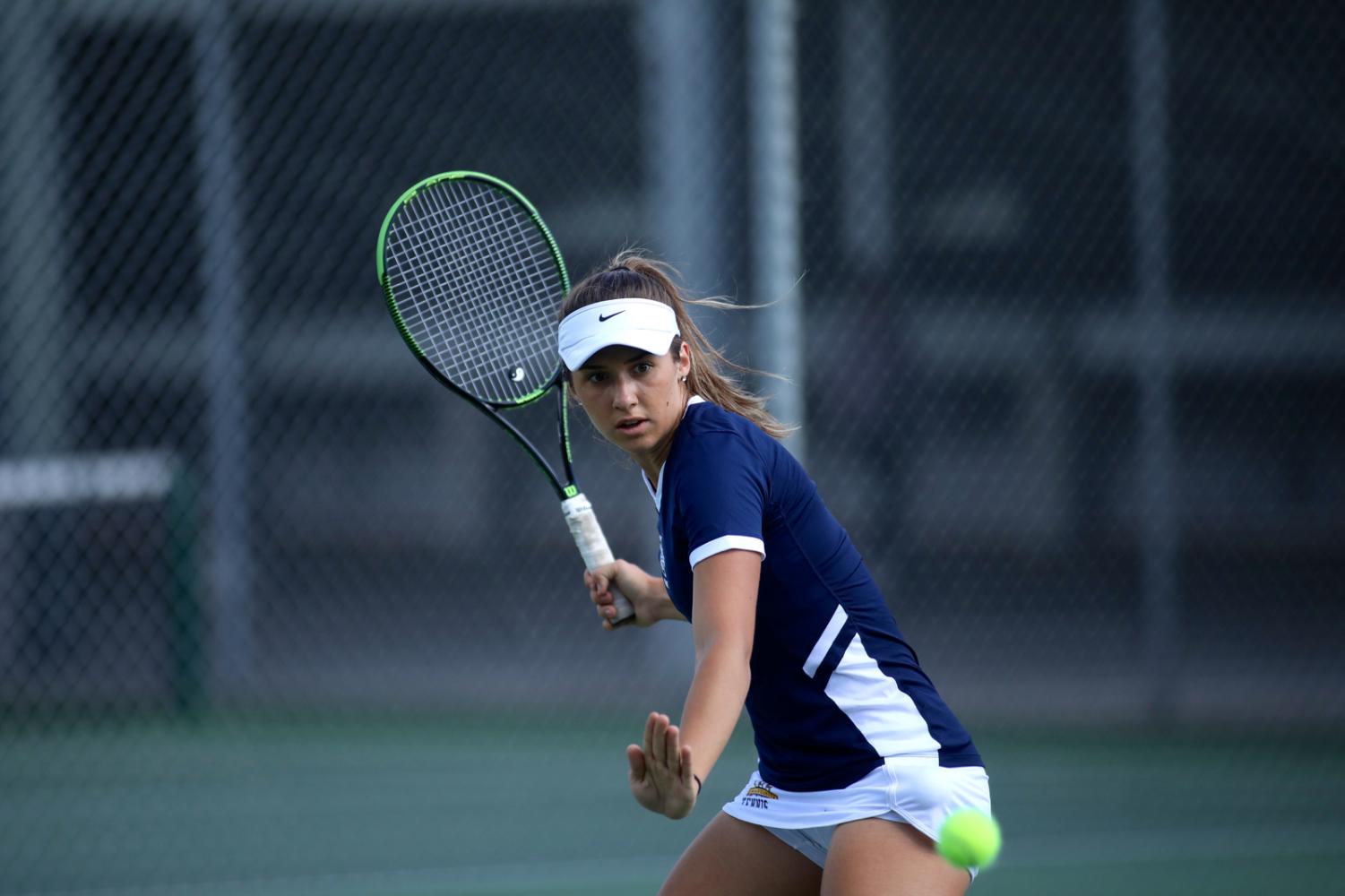 Freshman Natalija Popovic has been competing for the No.1 doubles spot this year (Photo courtesy Marquette Athletics).