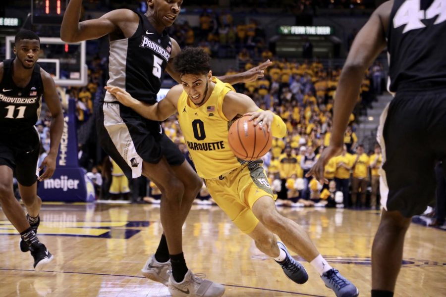 Marquette+lost+its+fourth+consecutive+game+Saturday+afternoon%2C+splitting+the+season+series+against+the+Providence+Friars.+Sophomore+guard+Markus+Howard+was+limited+to+just+one+3-pointer.