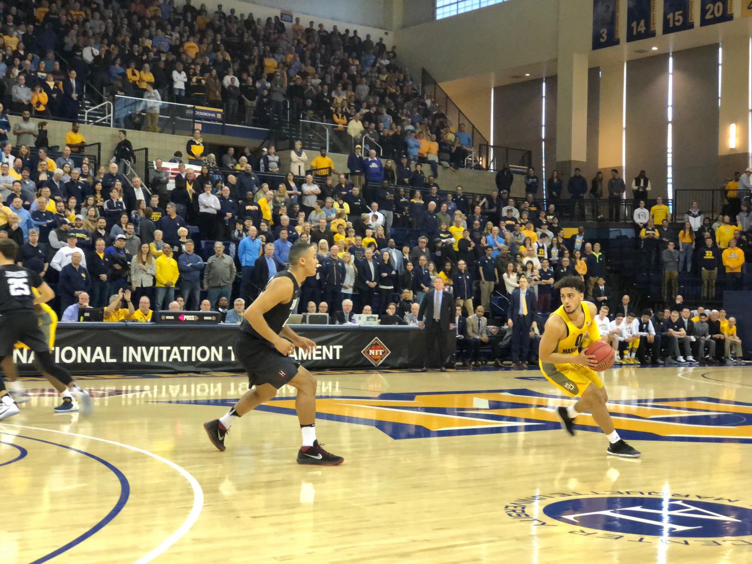 Sophomore Markus Howard scored 22 points against Harvard.