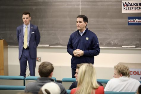 Gov. Scott Walker, State Sen. Leah Vukmir visit campus to promote political involvement
