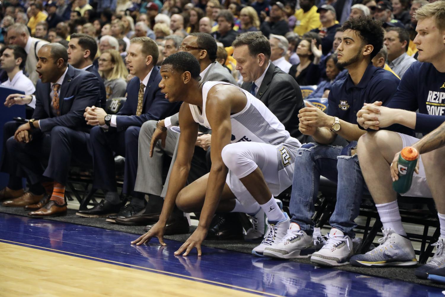 Jamal Cain is one of Marquette's three freshmen that gets regular minutes. Head coach Steve Wojciechowski hopes his younger players will grow from this experience.