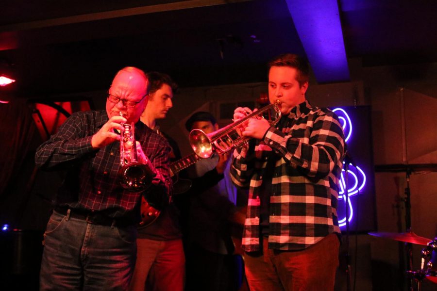 Wayne Groth and Matt Heilmann perform at the Jazz Estates monthly jam. 