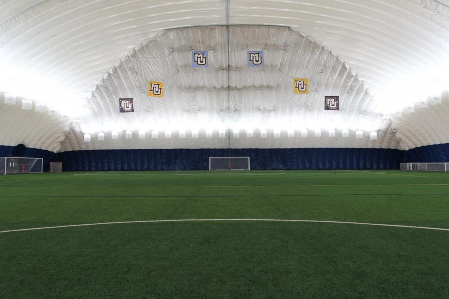 Marquette+club+teams+have+been+practicing+in+the+Valley+Fields+dome+in+lieu+of+their+outdoor+spaces+because+of+poor+weather.+%28Photo+courtesy+of+Marquette+Athletics.%29