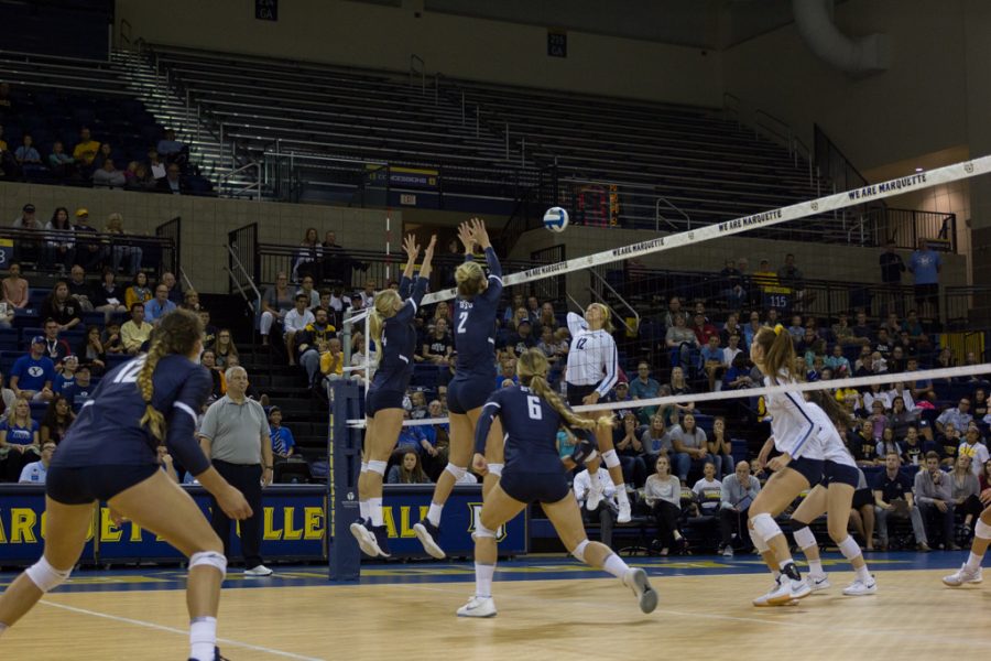 Volleyball falls in four sets to No. 3 BYU