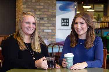 Sophomores Maddie Johnson and Laura Russell got their idea for the new Coffee Club while in line at the brew.