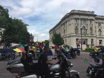 Wisconsin Avenue was shut down for the Harley-Davidson parade Sunday. 