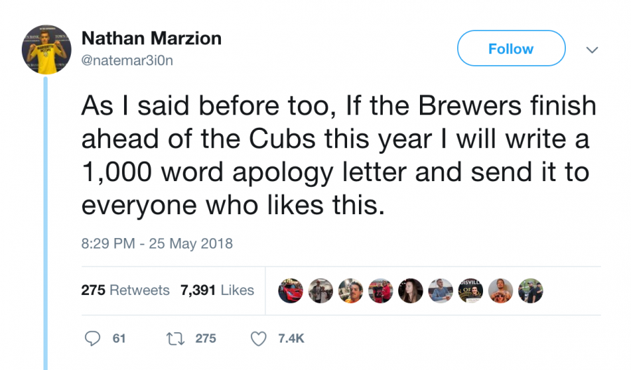 Marzions initial tweet received over 7,000 likes, but only about 2,000 people provided emails to receive the letter. 