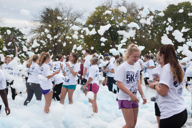 Last years Homecoming Foam 5K was held on a Saturday morning in contrast to this years Friday night event. 