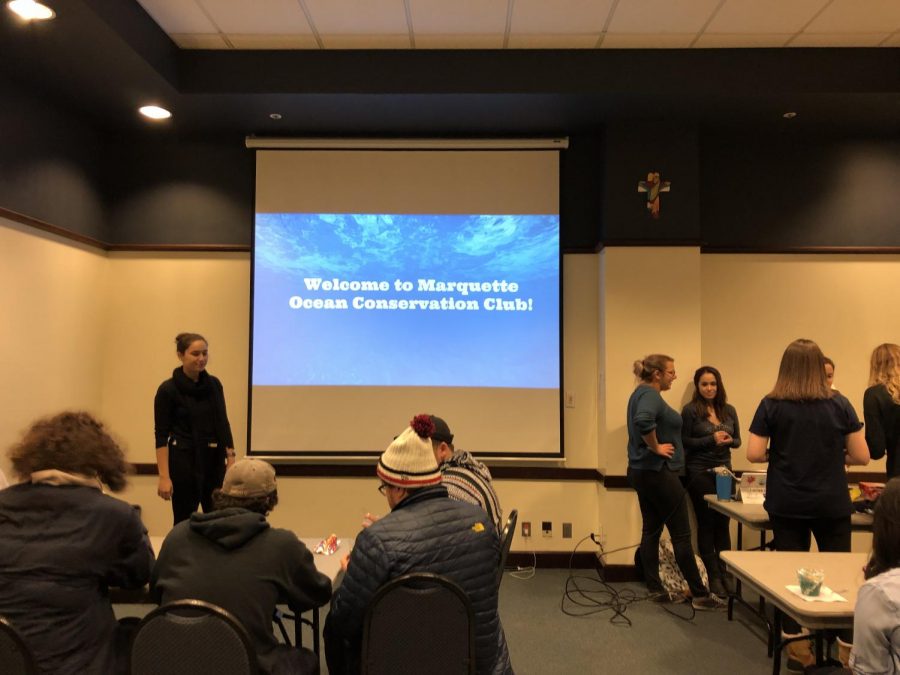 The Marquette University Ocean Conservation Club had their first meeting Nov. 15 in the Alumni Memorial Union.
Photo by Margaret Cahill