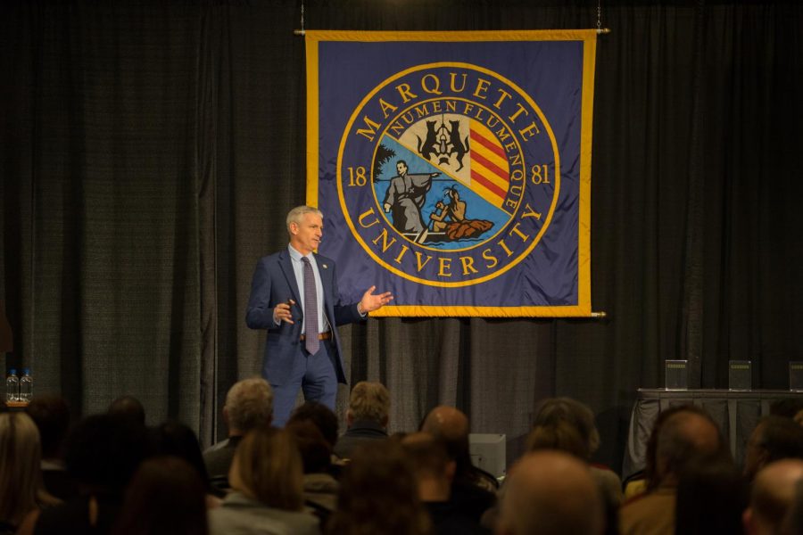 President Lovell at his presidential address last year. 