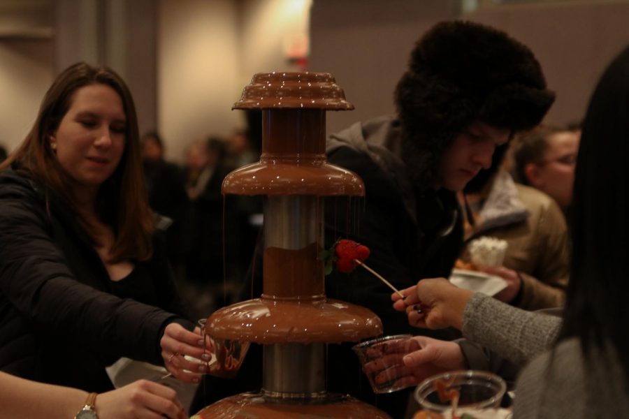 The annual event featured several chocolate fountains. 