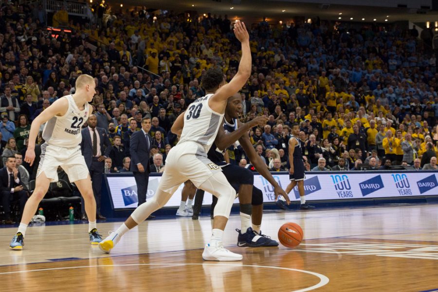 Defensive stop in final seconds ensures National Marquette Day victory over Villanova