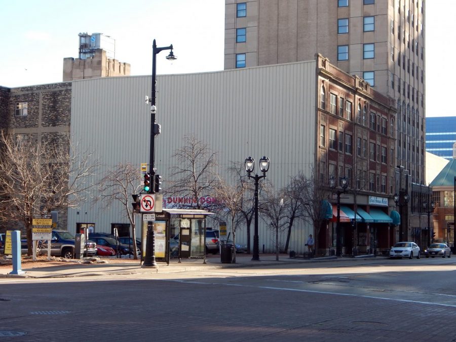 The mural will be located outside the Dunkin Donuts at the corner of James Lovell Street and Wisconsin Avenue. 
Photo courtesy of Milwaukee Downtown, BID No. 21