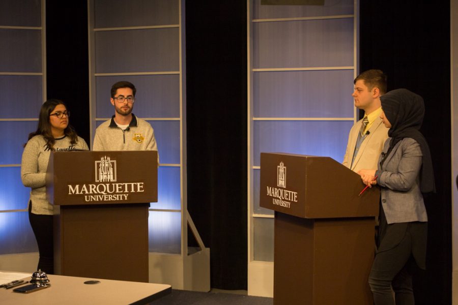 The MUSG debate was an opportunity for students to hear from the two ticket candidates running for president and executive vice president before voting March 28.